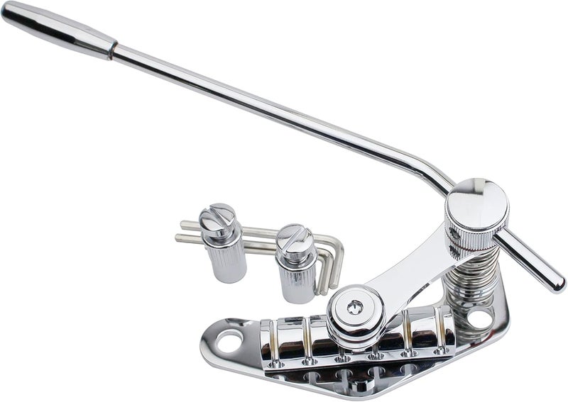 guyker Tune-O-Matic Style Electric Guitar Bridge Stop Bar Tailpiece Tremolo Compatible with LP SG Guitars TM85, Chrome - Image 4